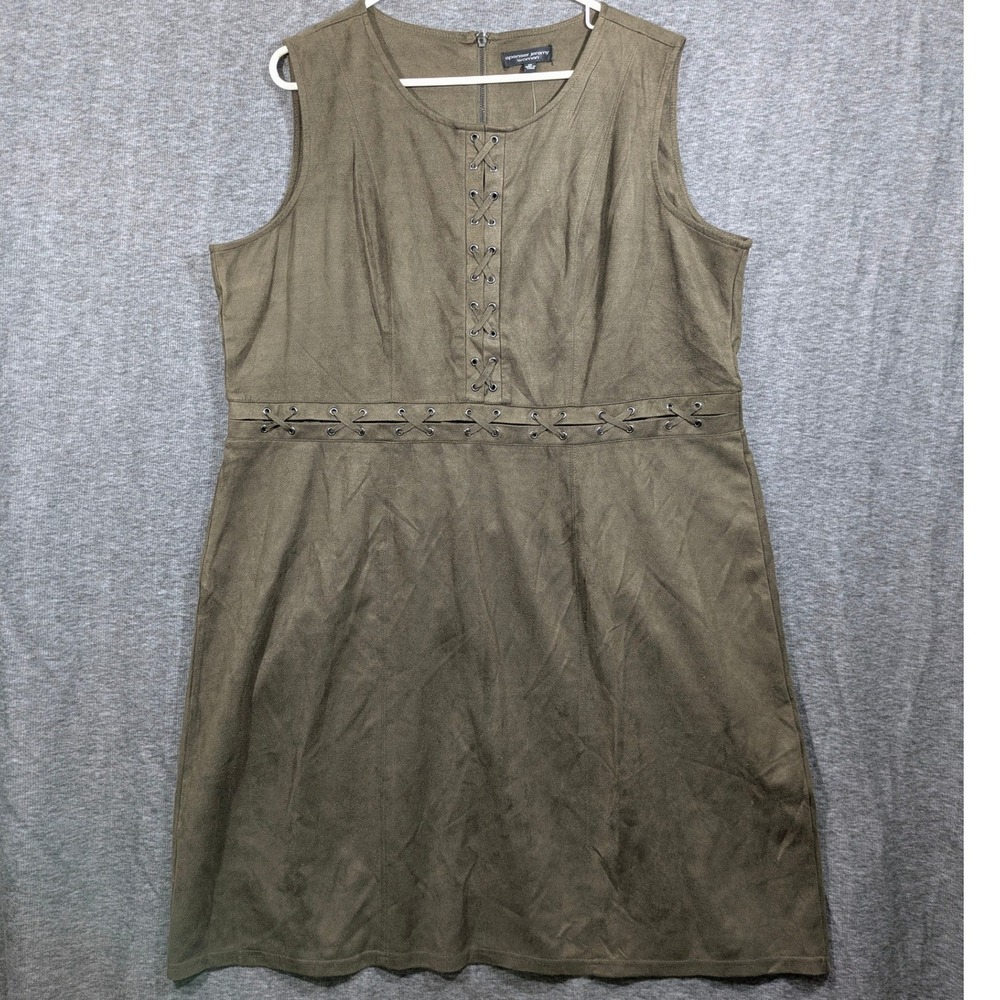 Spenser Jeremy Faux Suede Caper Sleeveless Mid Dress Women's Size 2X